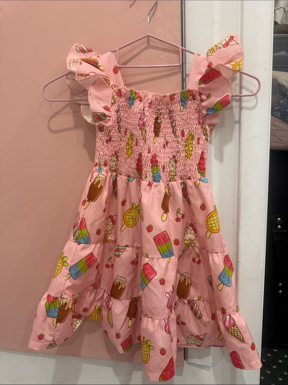 Amazon Pink Ice Cream & Popsicle Print Girls Dress
